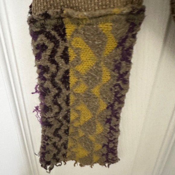 We The Free Olive Long Sleeve Waffle Thermal Top with Patterned Cuffs - Picture 5 of 5